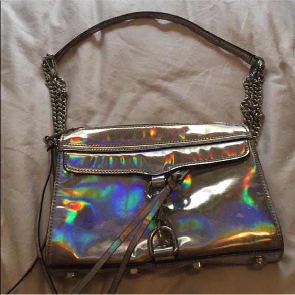 Rare Holographic Iridescent Hologram Rebecca Minkoff Mini Mac EUC - Picture 14 of 16